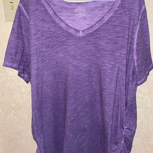 Plus size v-neck shirt sleeve top.